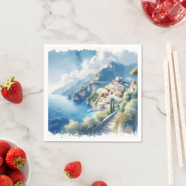 Amalfi Positano Romantisches Geschenk zum Jubiläum Serviette (Beispiel)