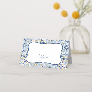 Amalfi Positano Summer Blue Tile geklappt Platzkarte