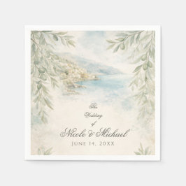 Amalfi Reverie — Mediterranean Coastal Wedding Serviette