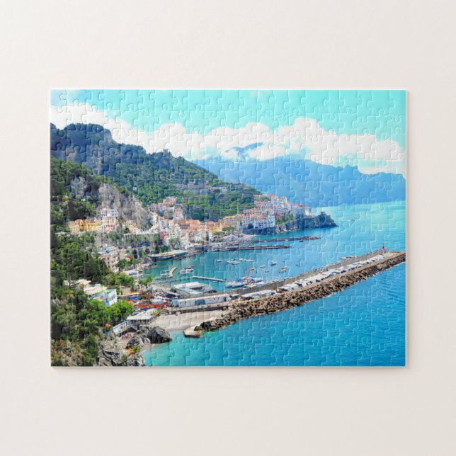 Amalfi-Stadt, Italienische Küste, Italien Reiselan Puzzle (Horizontal)