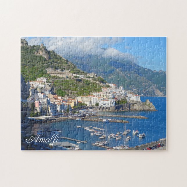 Amalfi Stadtbucht & Hafen Italienische Küste Itali Puzzle (Horizontal)