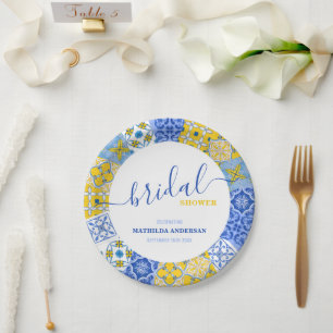 Amalfi Tile Braut-Shower-Brunch Sekt Pappteller