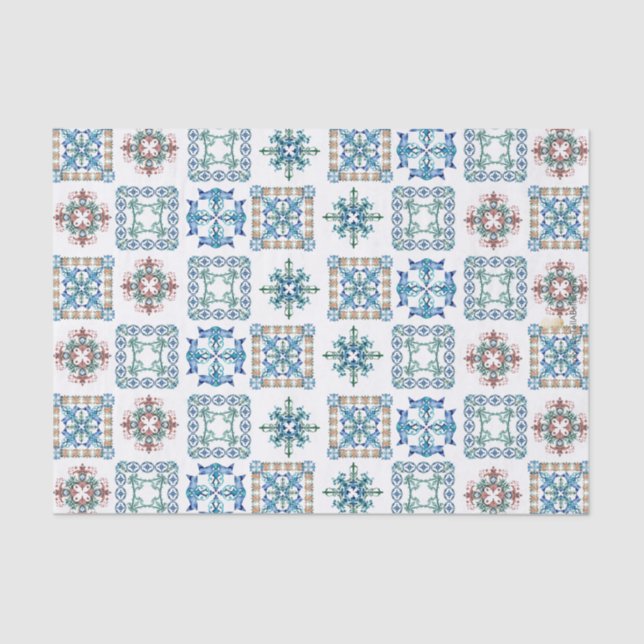 Amalfi Tile Inspired Decorative Seidenpapier (Vorderseite)