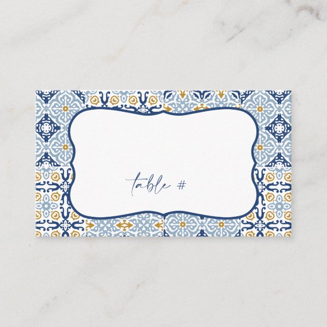 Amalfi Tile Summer Flat Platzkarte Visitenkarte (Vorderseite)