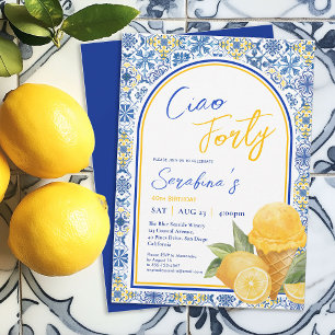 Amalfi Tiles Italienisches 40. Geburtstags-Party Einladung