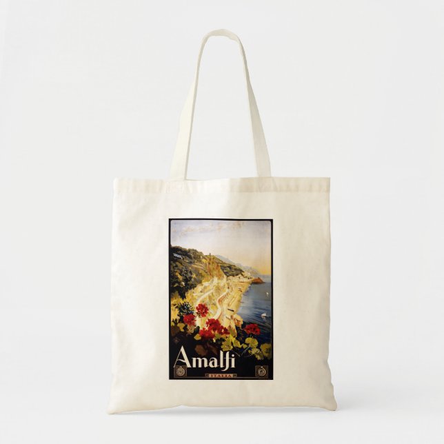 Amalfi Vintage Reiseplakat Tragetasche (Vorne)