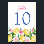 Amalfi Wasserfarben Zitronen Pink Cobalt Blue Wedd Tischnummer<br><div class="desc">Lebhafte gelbe Aquarellfarben mit rosafarbenen Blumen und blauen Lichtern schmücken diese Party-Tischnummern. In Bezug auf den gelben Rahmen / Rahmen, können Sie die Farbe dieser ändern, indem Sie die Randfarbe des Rechtecks auf jeder Seite ändern (geben Sie das Design-Tool durch Klicken / stich, um weiter zu personalisieren). ****Bitte beachten Sie,...</div>