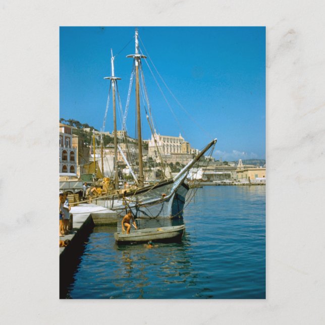 Amalfi, Wasserfront mit Fischerboot Postkarte (Vorderseite)