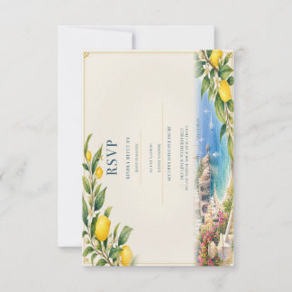 Amalfi-Zitrone | Mittelmeerblau und Gelb RSVP Karte