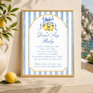 Amalfi-Zitronen-Baby-Shower-Don't-Say-Baby-Spiel-S Poster