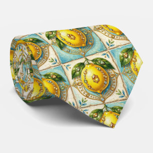 Amalfi Zitronen Fauxseide Luxus-Designer-Stil Krawatte
