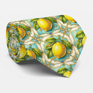 Amalfi Zitronen Fauxseide Luxus-Designer-Stil Krawatte