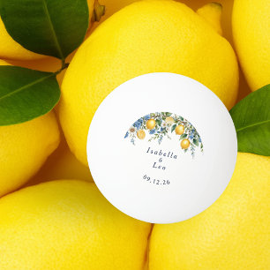 Amalfi-Zitronen Hochzeitsgeschenk personalisiert Tischtennisball