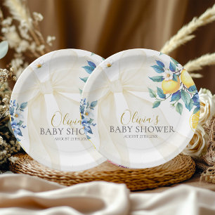 Amalfi-Zitrus-Fliese Zitrone Mediterran Baby Showe Pappteller