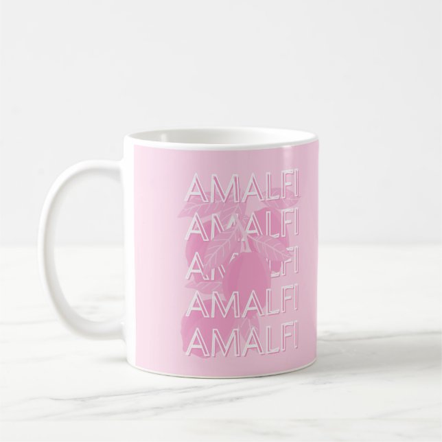 Amalfiküste, Italien, Reisekunst, Preppy, Pink Kaffeetasse (Links)