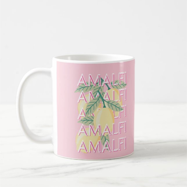 Amalfiküste, Italien, Reisekunst, Preppy, Pink Kaffeetasse (Links)