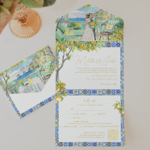Amalfiküste   mediterrane Hochzeiten All-in-One-Einladung