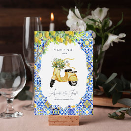 Amalfiküste | Mediterranean Lemon Tiles Wedding Tischnummer