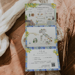 Amalfiküste   Mittelmeer - Fahrplan Dreifach-gefaltete Programmkarte