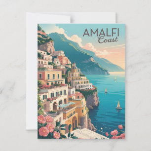 Amalfiküste Vintage Postkarte