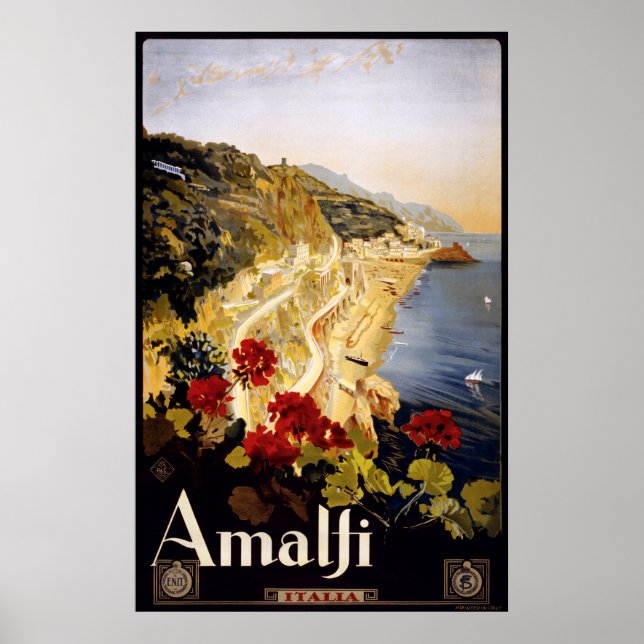 Amalie Küste Italien Vintage Reiseplakat Poster (Vorne)