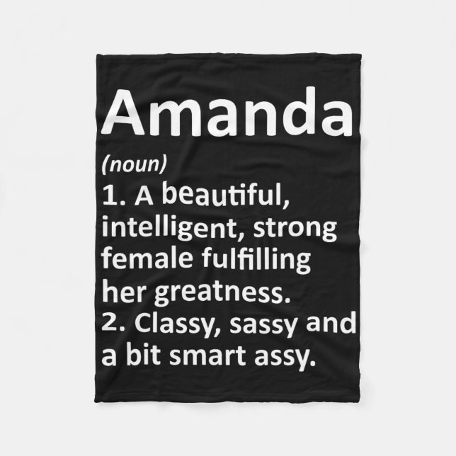 Amanda Definition Personalisiert Name Funny Christ Fleecedecke (Vorderseite)