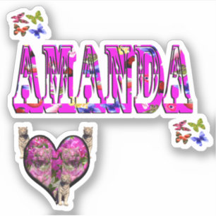 Amanda-Logo mit weißen Tigern, Aufkleber