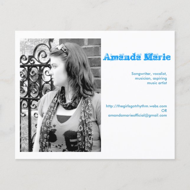 Amanda Marie-Visitenkarten Flyer (Vorne)