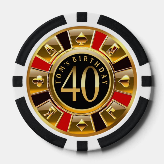 Amanda Toms 40. Geburtstag Pokerchips (Vorderseite)