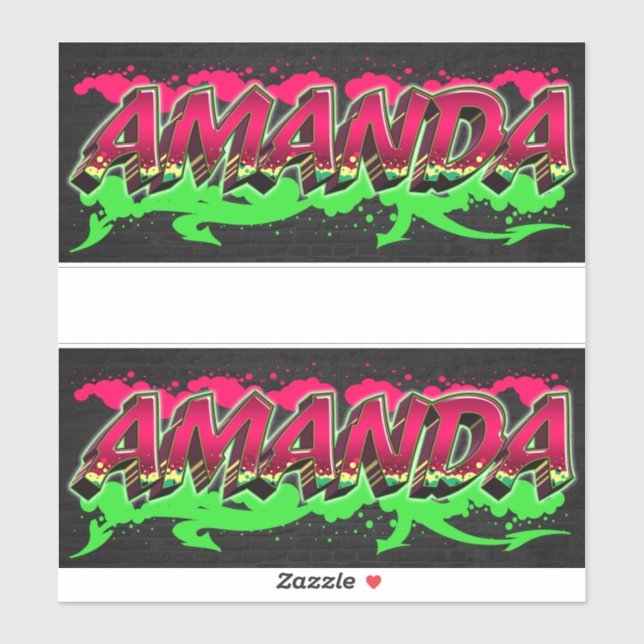 Amanda Vorname Name Graffiti Aufkleber Sticker (Blatt)