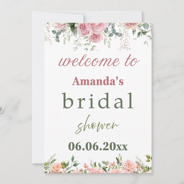 Amanda's Bridal Shower Invitation Card - Elegant F Dankeskarte (Vorderseite)