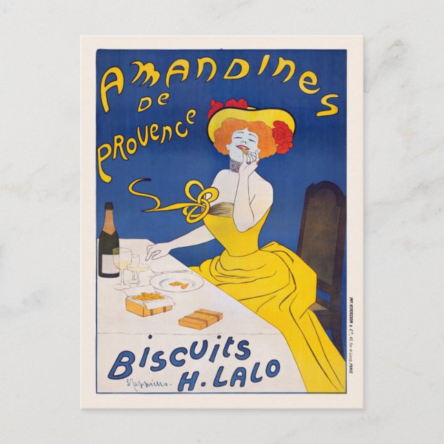 Amandines de Provence Vintage Poster 1905 Postkarte (Vorderseite)