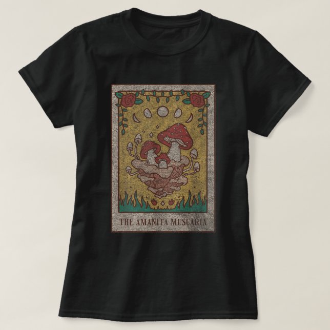 Amanita Muscaria Tarot Mushroom Design T-Shirt (Design vorne)