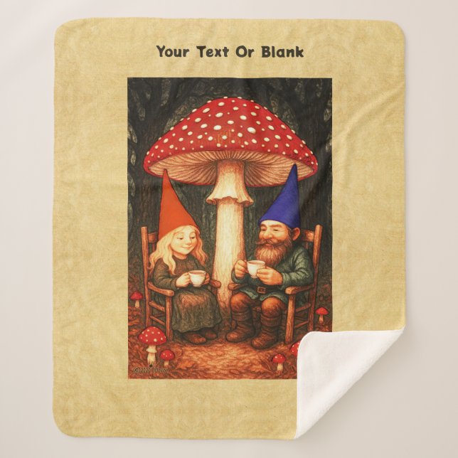 Amanita Mushroom und Gnomes Sherpadecke (Vorderseite)