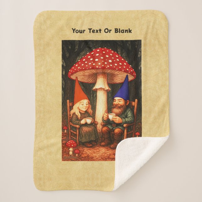 Amanita Mushroom und Gnomes Sherpadecke (Vorderseite)