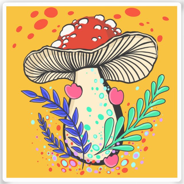 Amanita Mushroom Vinyl Sticker (Vorderseite)