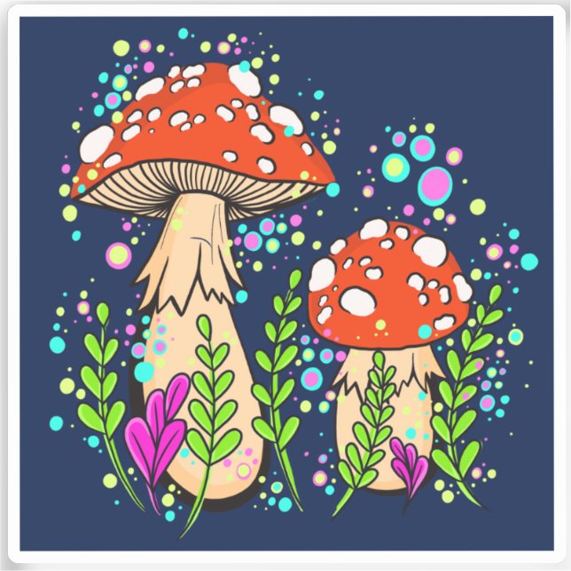 Amanita Mushrooms Vinyl Sticker (Vorderseite)