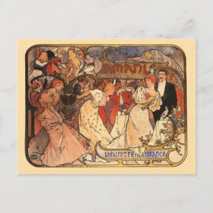 Amants, Alphonse Mucha Postkarte