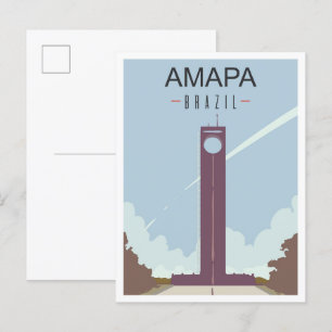 Amapa Brazil Art Vintage Travel Illustration Postkarte