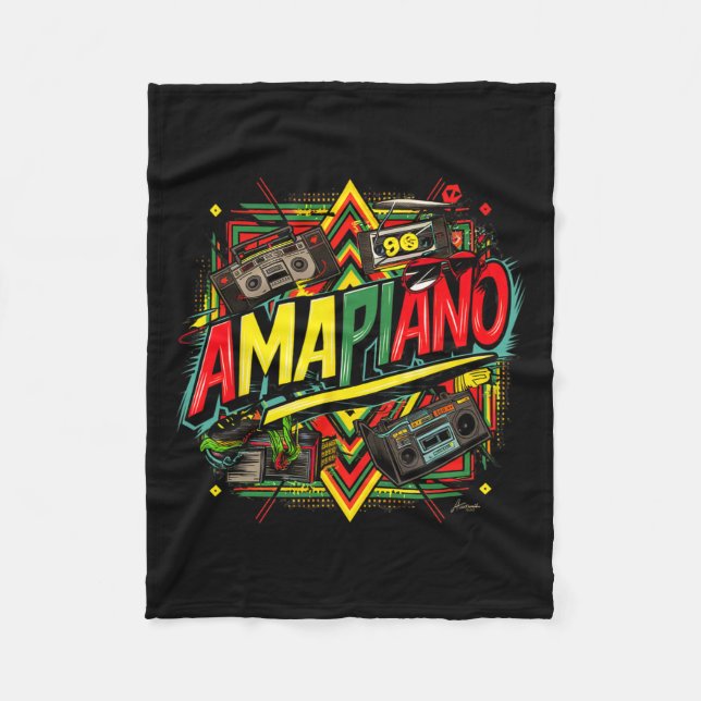Amapiano African Print Black History Monat Fleecedecke (Vorderseite)