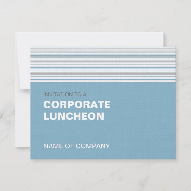 Amara Stripe Cornflower Corporate Luncheon Einladung (Vorderseite)