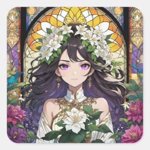 Amara Violetta Quadratischer Aufkleber