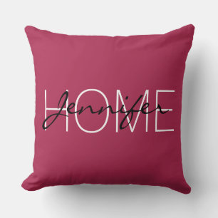 Amaranth deep pink color Zuhause monogram Kissen