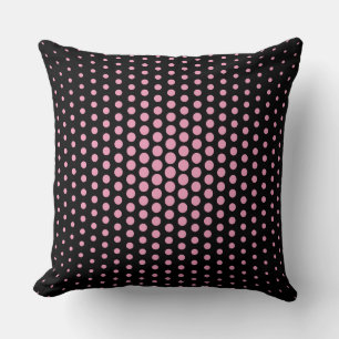 Amaranth pink Techno Dots Modern Black Kissen