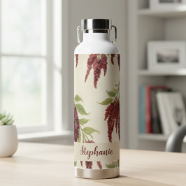 Amaranthus Flower Pattern Water Bottle Trinkflasche