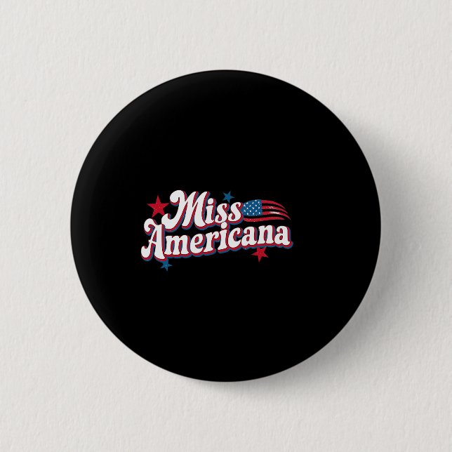 Amare Box Amerika 4. Juli Miss Americana Retro Button (Vorderseite)