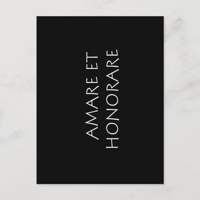 Amare et honorare postkarte (Vorderseite)