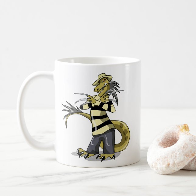 Amargasaurus wird als Freddy Krüeger verdrängt. Kaffeetasse (Mit Donut)
