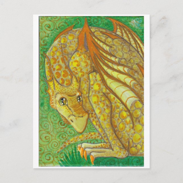 Amarillo Dragon Postcard Postkarte (Vorderseite)