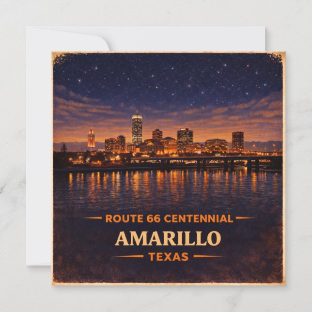 Amarillo Route 66 Skyline Reisepapier-Set Karte (Vorderseite)